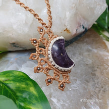 Load image into Gallery viewer, Amethyst Crescent Moon Necklace