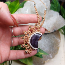 Load image into Gallery viewer, Amethyst Crescent Moon Necklace