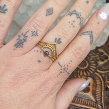 Load image into Gallery viewer, Lapis Lazuli Brass Ring