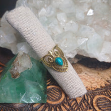 Load image into Gallery viewer, Turquoise Boho Brass Ring