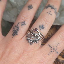 Load image into Gallery viewer, Amethyst Silver Rings