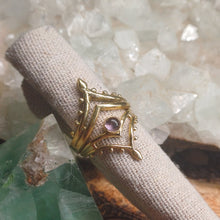 Load image into Gallery viewer, Amethyst Brass Rings