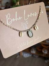 Load image into Gallery viewer, Paua shell rose Quartz necklace
