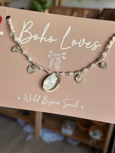 Load image into Gallery viewer, Paua shell rose Quartz necklace
