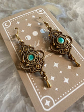 Load image into Gallery viewer, Turquoise Macrame Earrings