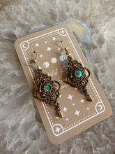 Load image into Gallery viewer, Turquoise Macrame Earrings
