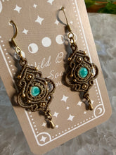 Load image into Gallery viewer, Turquoise Macrame Earrings