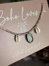 Load image into Gallery viewer, Paua shell rose Quartz necklace