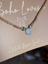 Load image into Gallery viewer, Moonstone sun and moon necklace