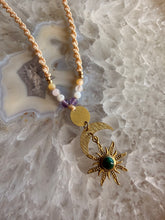 Load image into Gallery viewer, Sun and Moon Malachite Necklace