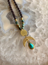 Load image into Gallery viewer, Turquoise Crescent Moon Necklace