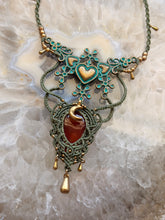 Load image into Gallery viewer, Carnelian Sacred Heart Necklace