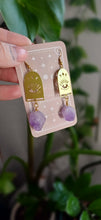 Load image into Gallery viewer, Amethyst Evil Eye Earrings