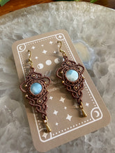 Load image into Gallery viewer, Larimar Macrame Earrings

