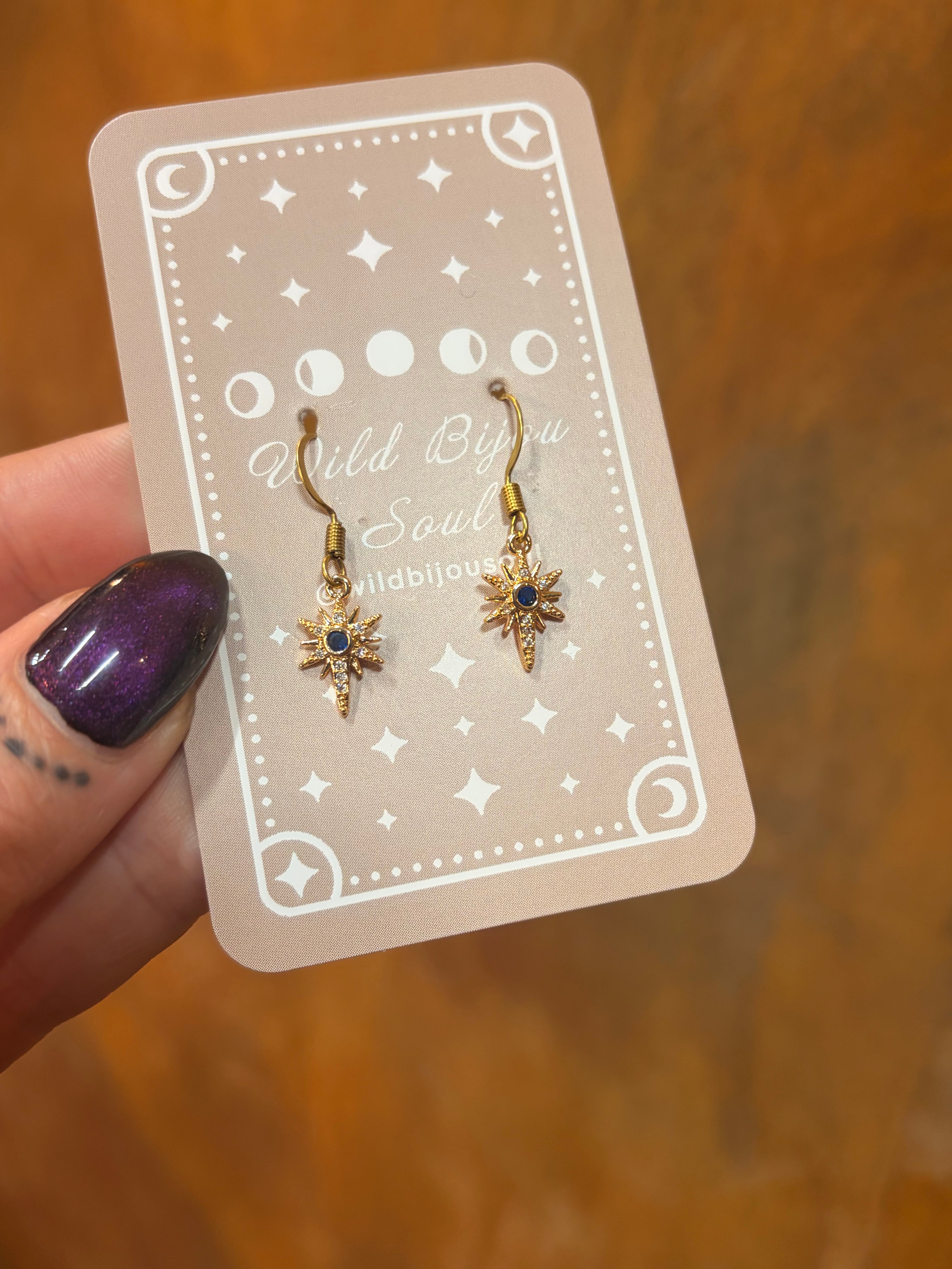 Celestial star earrings