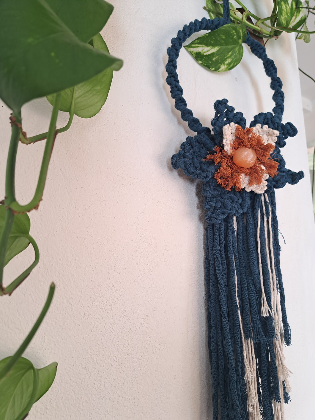 Navy Blue Wreath with Peach Selenite
