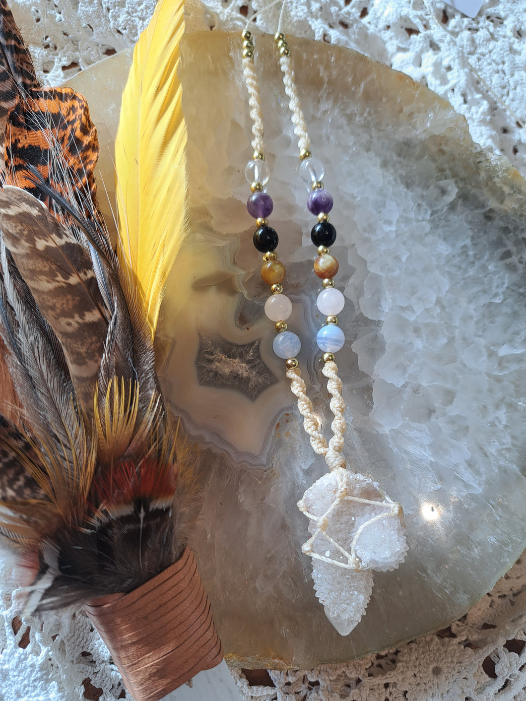 Spirit Quartz Crystal beaded necklace