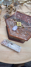 Load image into Gallery viewer, Handmade Brass Charm Kunzite &amp; Amethyst Necklace
