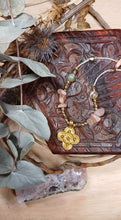 Load image into Gallery viewer, Peach Moonstone &amp; Brass handmade necklace

