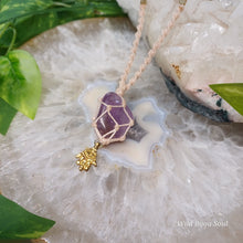 Load image into Gallery viewer, Amethyst Hamsa Hand Necklace
