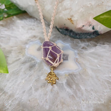 Load image into Gallery viewer, Amethyst Hamsa Hand Necklace
