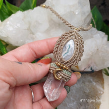 Load image into Gallery viewer, Snow Agate &amp; Clear Quartz Point Necklace
