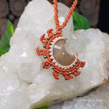 Load image into Gallery viewer, Ocean Jasper Crescent Moon Necklace
