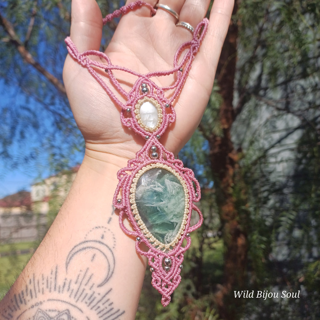 “Celestial Clarity” - White Moonstone and Fluorite