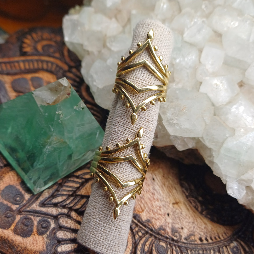 Boho Brass Statement Ring