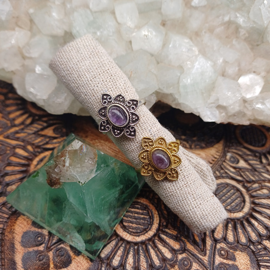 Amethyst Mandala Ring
