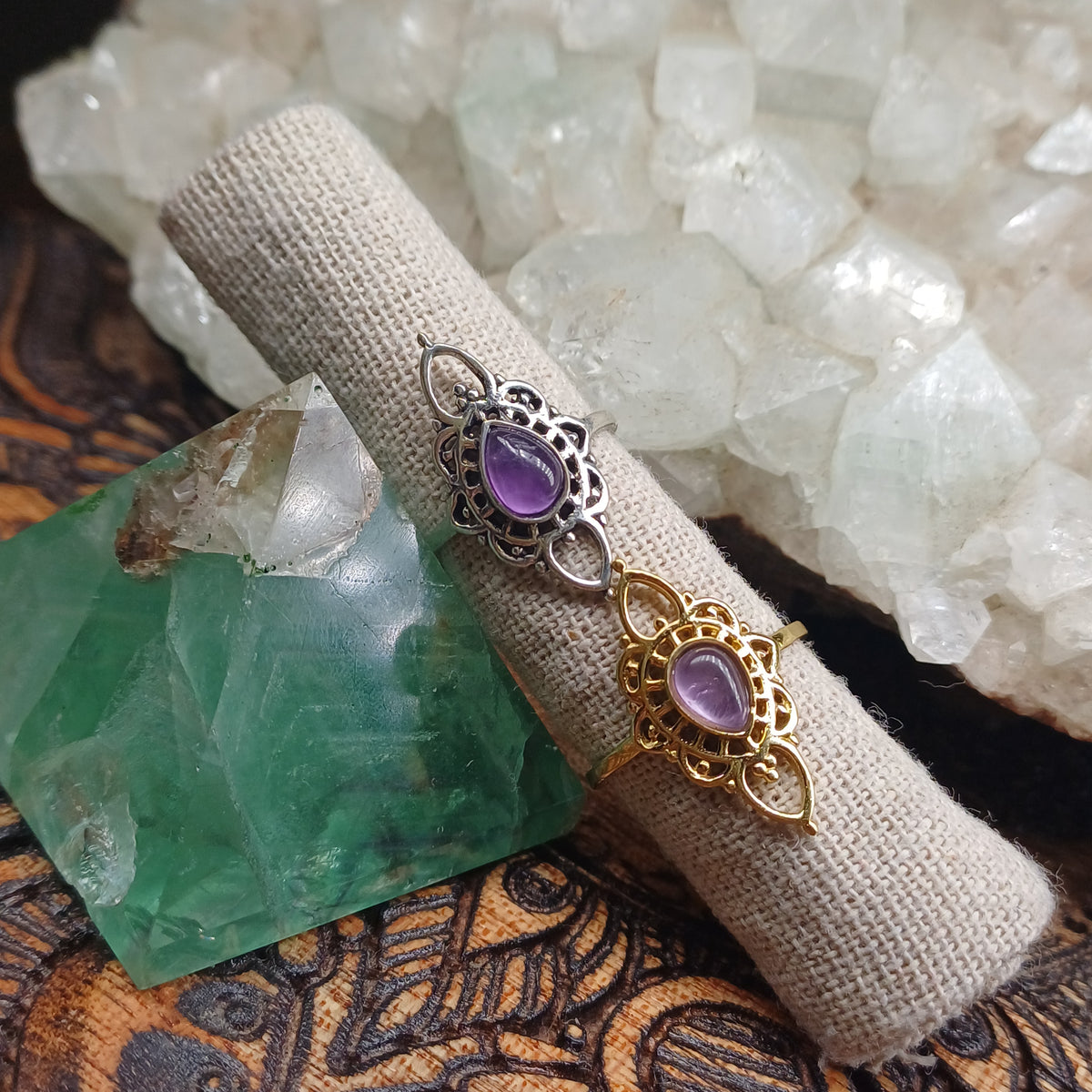 Amethyst Boho Ring