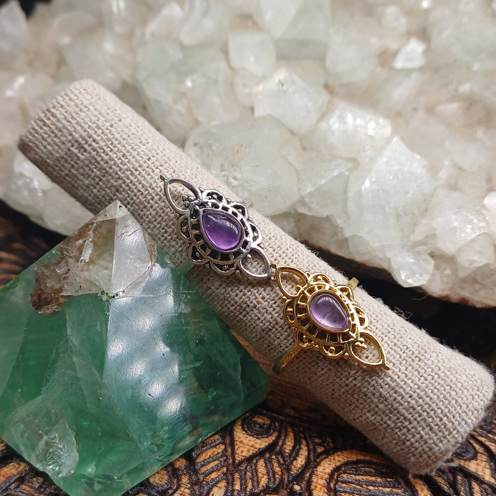 Amethyst Boho Ring