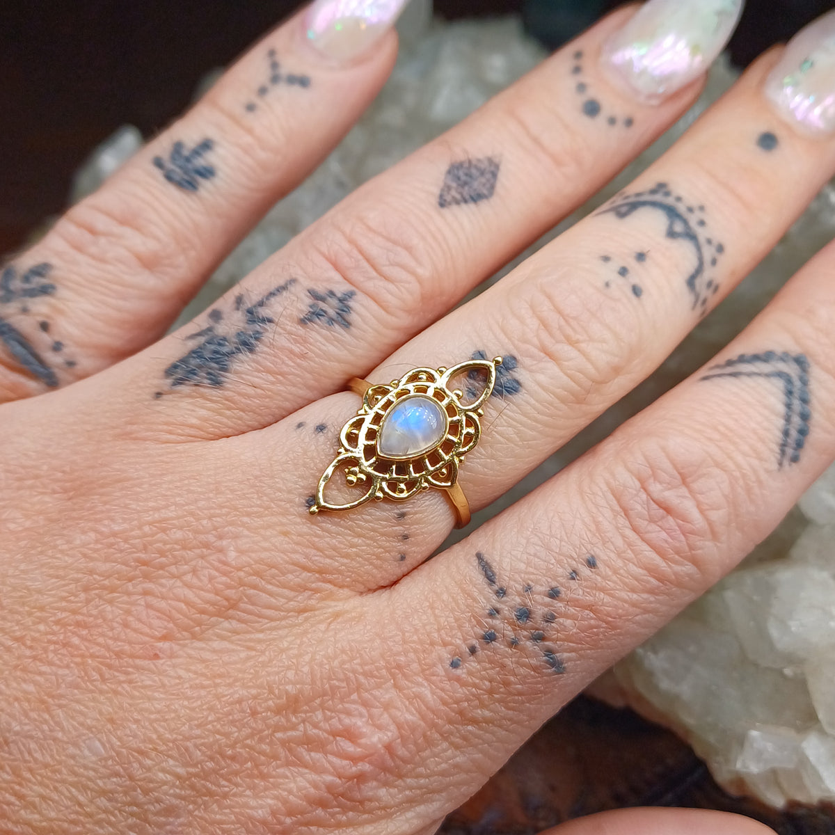 Moonstone Boho Ring