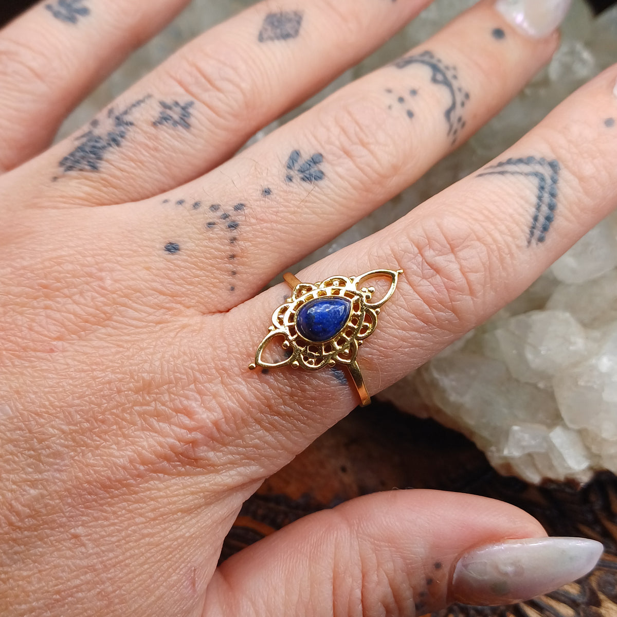 Lapis Lazuli Boho Ring