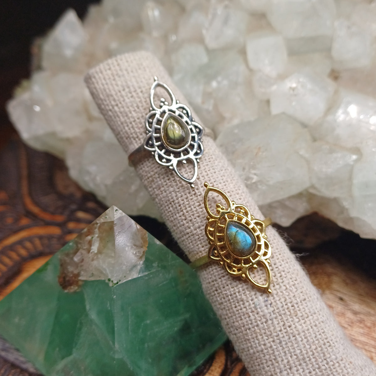 Labradorite Boho Ring