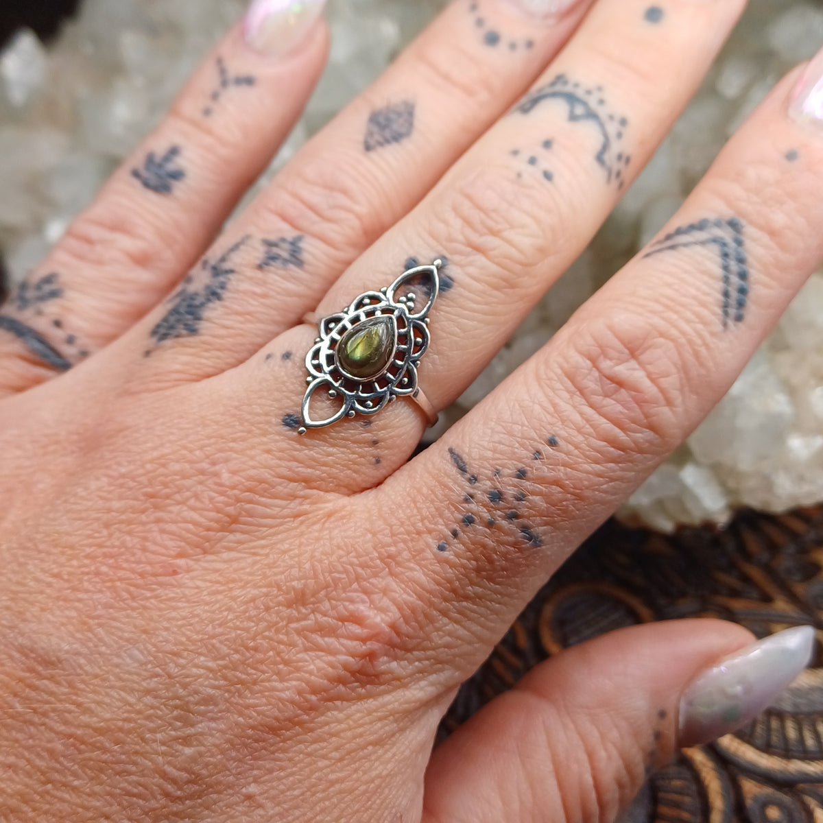 Labradorite Boho Ring