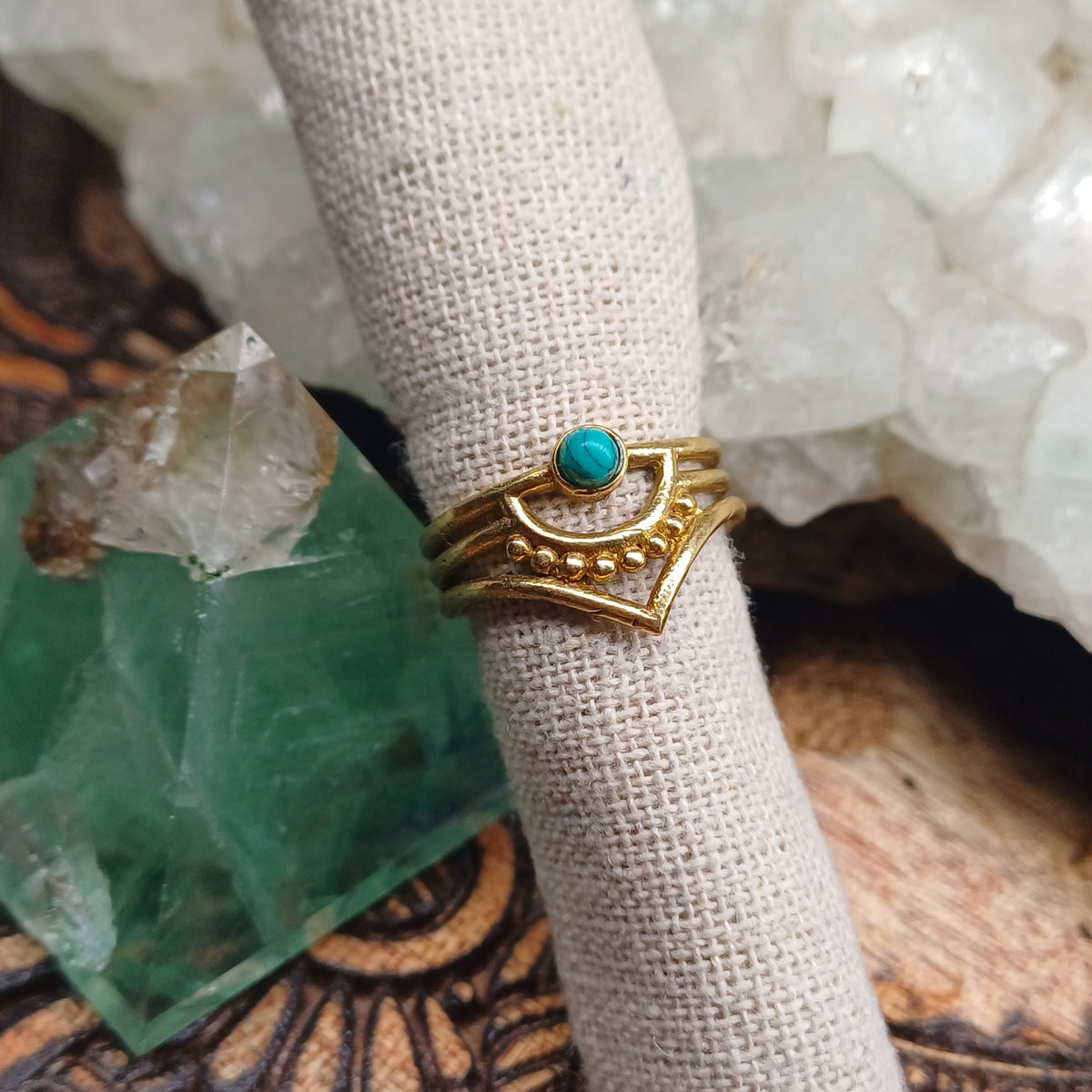 Turquoise Brass Ring
