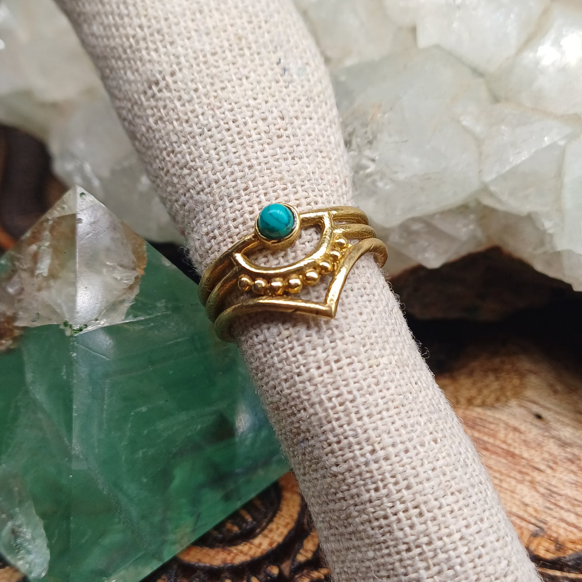 Turquoise Brass Ring