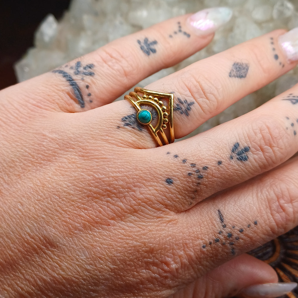 Turquoise Brass Ring