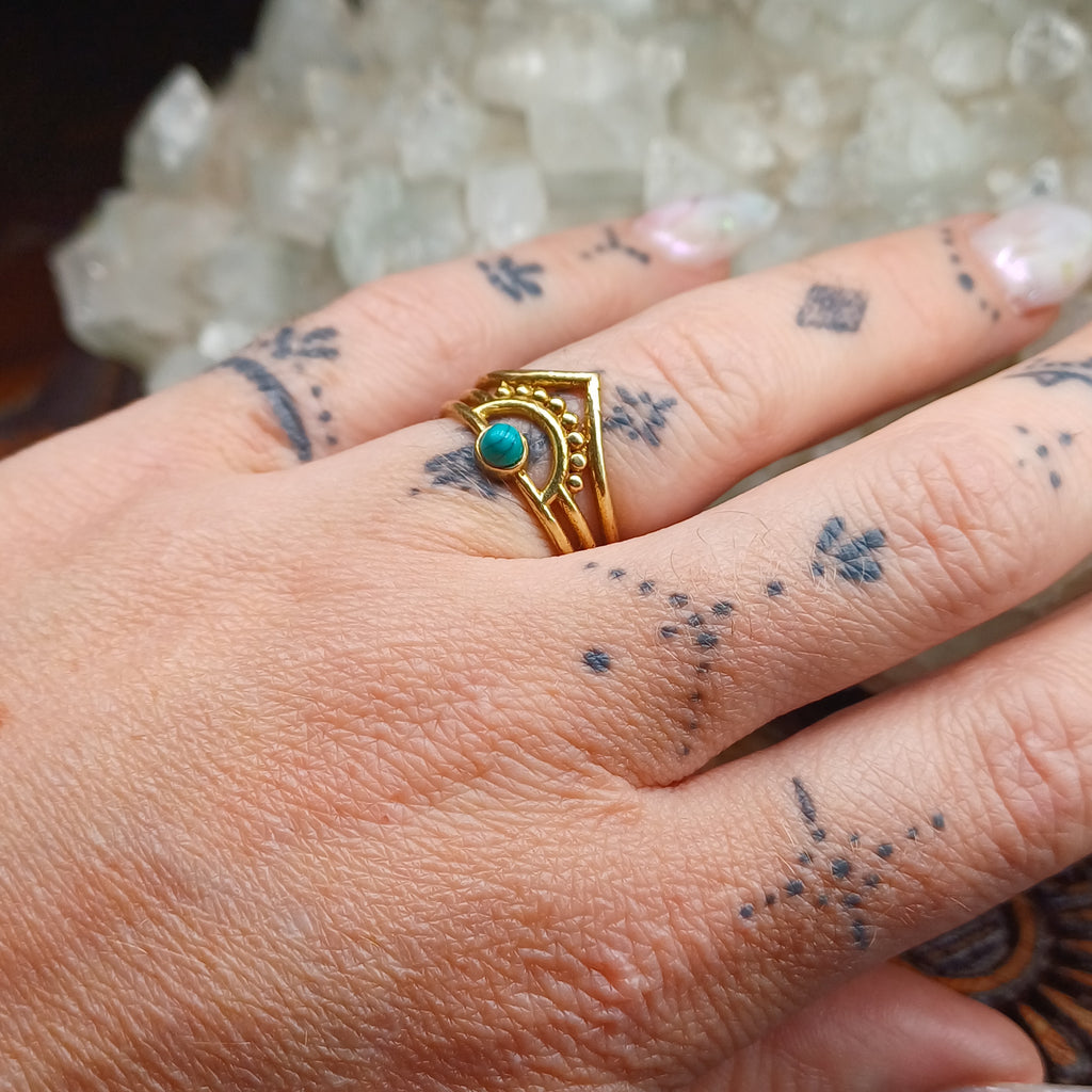 Turquoise Brass Ring