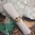 Lapis Lazuli Brass Ring