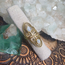 Load image into Gallery viewer, Boho Brass Moonstone Ring
