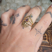 Load image into Gallery viewer, Amethyst Brass Rings
