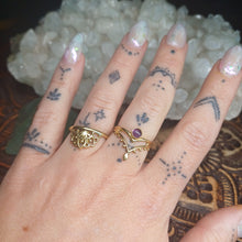 Load image into Gallery viewer, Amethyst Brass Rings
