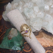 Load image into Gallery viewer, Amethyst Brass Rings
