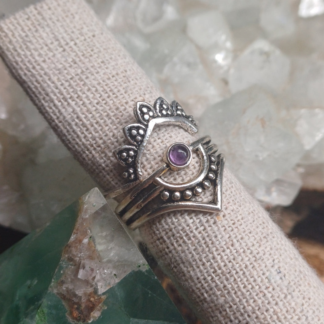 Amethyst Silver Rings