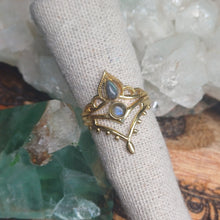 Load image into Gallery viewer, Labradorite Brass Rings
