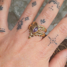 Load image into Gallery viewer, Amethyst Brass Rings

