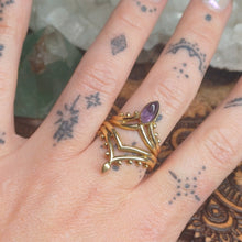Load image into Gallery viewer, Amethyst Brass Rings

