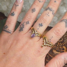 Load image into Gallery viewer, Amethyst Brass Rings
